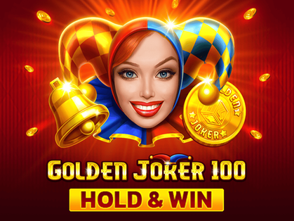 Golden Joker 100 slot game interface featuring joker-themed symbols and golden accents.