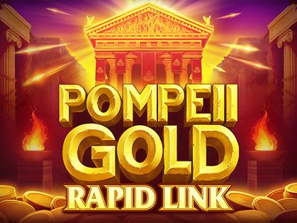 Pompeii Gold slot game interface set against the backdrop of ancient Pompeii with themed symbols.